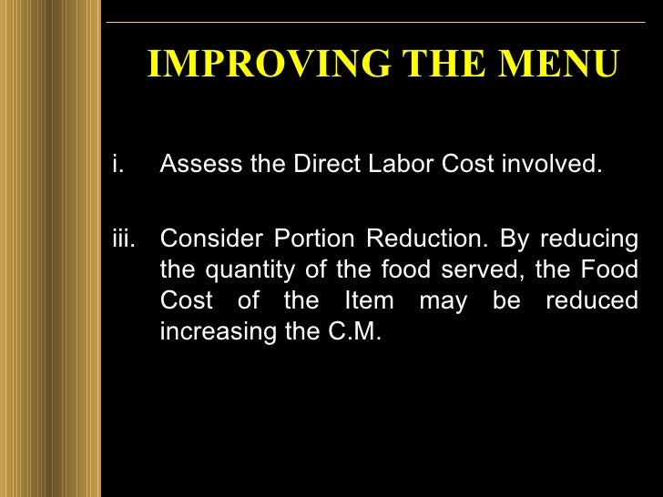 cost control in restaurants pdf